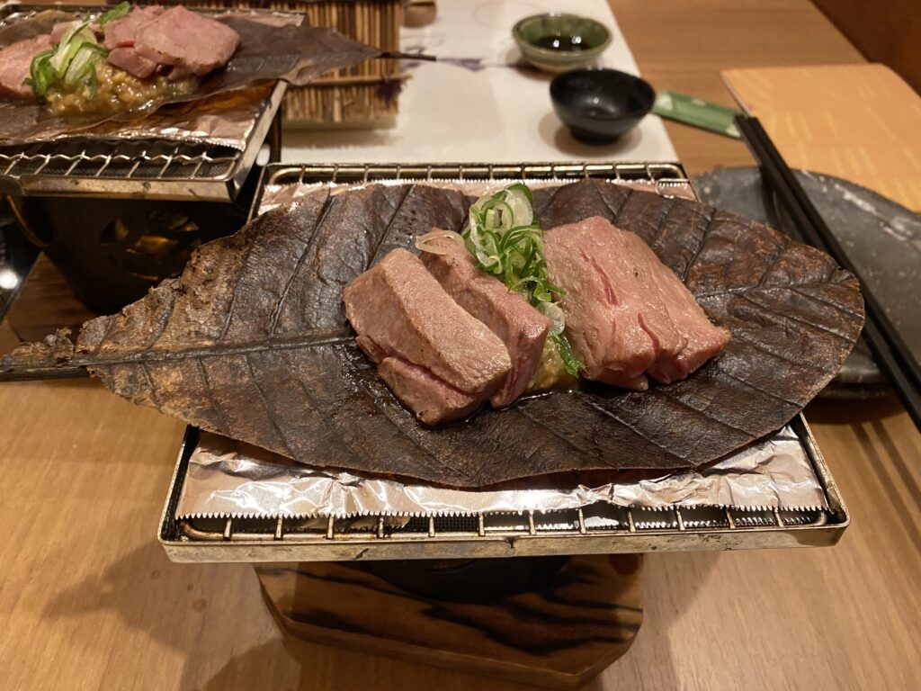 飛騨牛の陶板焼き